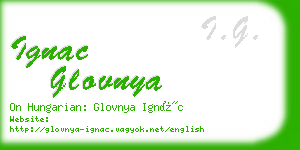 ignac glovnya business card